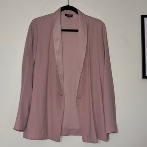Baby Pink Open Long Blazer